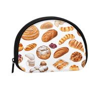 ZDFHKYDY Painted Bread Personalized Coin Purse Fashionable Zipper mini Coins Wallet Change Shell Storage Bag for Women Men
