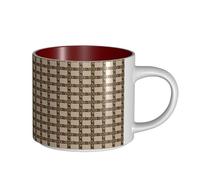 ZDFHKYDY Pine Cone Border Ceramic Coffee & Tea Mug Large-Capacity Cups with Comfortable Handle for Latte, Tea, Cappuccino, Cocoa Drinks Holiday Christmas Cup Gift 9.5x9.5x8.9 cm