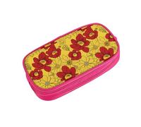 ZDFHKYDY Pretty Poppy Flowers Zipper Pencil Case Pouch Pen Box Large Capacity Storage Bag for Office & Travel Multi-Compartment Stationery Organizer Holder Gift for Women Men 21x10.5x5 cm