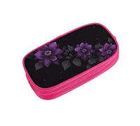 ZDFHKYDY Purple and Black Butterfly Zipper Pencil Case Pouch Pen Box Large Capacity Storage Bag for Office & Travel Multi-Compartment Stationery Organizer Holder Gift for Women Men 21x10.5x5 cm