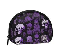 ZDFHKYDY Purple Black Goth Spooky Personalized Coin Purse Fashionable Zipper mini Coins Wallet Change Shell Storage Bag for Women Men