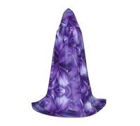 ZDFHKYDY Purple Lily Flowers -Print Adjustable Teen Cloak - Youth Cape For Festivals & Stage, Lightweight Hooded Wear S