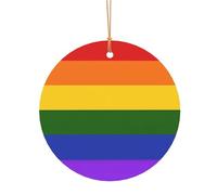 ZDFHKYDY Rainbow Flag -Print Custom Round Aluminum Pendants - Double-Sided Print, Pre-Drilled Hole For Crafting & Events.