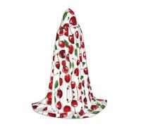 ZDFHKYDY Red Cherries -Print Adjustable Teen Cloak - Youth Cape For Festivals & Stage, Lightweight Hooded Wear L