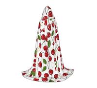 ZDFHKYDY Red Cherries -Print Adjustable Teen Cloak - Youth Cape For Festivals & Stage, Lightweight Hooded Wear M