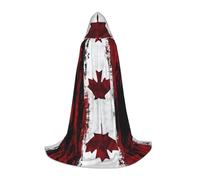 ZDFHKYDY Retro Canada Flag -Print Adjustable Teen Cloak - Youth Cape For Festivals & Stage, Lightweight Hooded Wear S