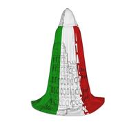 ZDFHKYDY Roman Colosseum Italian Flag -Print Adjustable Teen Cloak - Youth Cape For Festivals & Stage, Lightweight Hooded Wear L