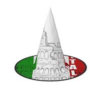 ZDFHKYDY Roman Colosseum Italian Flag -Print Full Coverage Halloween Hat - Unique Oxford Cloth Costume Hat For Adults With Eye-Catching Patterns, For Festivals & Themed Parties.