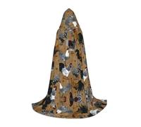 ZDFHKYDY Rooster Chicken -Print Adjustable Teen Cloak - Youth Cape For Festivals & Stage, Lightweight Hooded Wear M