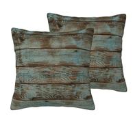 ZDFHKYDY Rustic Old Barn Wood -PrintImitation Linen Pillowcase Set - Soft And Breathable Covers For Indoor & Outdoor Use, For Sofas, Beds, And Chairs - Set Of 2 Hidden Zipper.22 x22