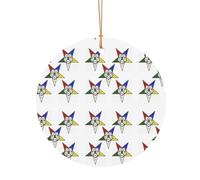 ZDFHKYDY Stars Eastern Stars -Print Custom Round Aluminum Pendants - Double-Sided Print, Pre-Drilled Hole For Crafting & Events.