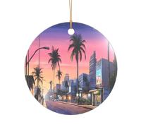 ZDFHKYDY The Old Hollywood -Print Acrylic Pendant Gold Lanyard Round Shape Christmas Acrylic Ornaments, Lightweight Reusable,For Weddings, Parties Retail Displays.