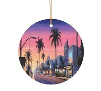 ZDFHKYDY The Old Hollywood -Print Custom Round Aluminum Pendants - Double-Sided Print, Pre-Drilled Hole For Crafting & Events.
