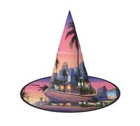 ZDFHKYDY The Old Hollywood -Print Full Coverage Halloween Hat - Unique Oxford Cloth Costume Hat For Adults With Eye-Catching Patterns, For Festivals & Themed Parties.