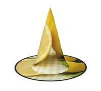 ZDFHKYDY Yellow Lemon -Print Full Coverage Halloween Hat - Unique Oxford Cloth Costume Hat For Adults With Eye-Catching Patterns, For Festivals & Themed Parties.