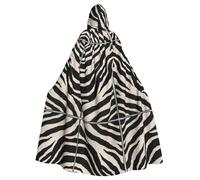 ZDFHKYDY Zebra Animal -Print Halloween Hooded Cloak Adults - Affordable Adult Cape For Role-Playing, Themed Parties And Festivals - Comfortable Fit With Oversized Hood