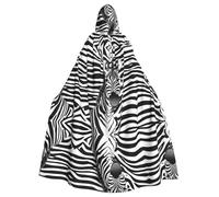 ZDFHKYDY Zebra Print -Print Halloween Hooded Cloak Adults - Affordable Adult Cape For Role-Playing, Themed Parties And Festivals - Comfortable Fit With Oversized Hood