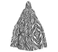 ZDFHKYDY Zebra Print -Print Halloween Hooded Cloak Adults - Affordable Adult Cape For Role-Playing, Themed Parties And Festivals - Comfortable Fit With Oversized Hood
