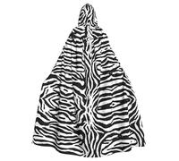 ZDFHKYDY Zebra Prints -Print Halloween Hooded Cloak Adults - Affordable Adult Cape For Role-Playing, Themed Parties And Festivals - Comfortable Fit With Oversized Hood