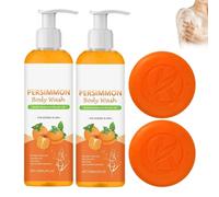ZDFQ Nourishing Body Wash, 2026 Persimmon Soap and Persimmon Body Wash Set, Japanese Persimmon Soaps for Nonenal, Persimmon Soap for Old People, Moisturizing Body Cleanser Protects Skin (2 Set)