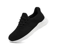 ZDFQLGV Mens Running Shoes Walking Non Slip Trainers Casual Sneakers Gym Tennis Sport Jogging Workout Outdoor Lightweight Breathable Mesh Comfortable Fashion Black_White UK Size 10
