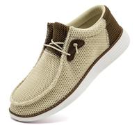 ZDFQLGV Men's Slip-On Loafers Flexible & Breathable for Long Journeys Driving Beige Brown UK 9
