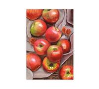 ZDFTAFD Apple Still Life Watercolor Canvas Poster Bedroom Decor Landscape Decor Gift 08x12inch(20x30cm)