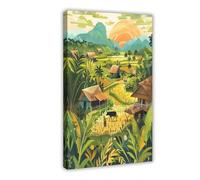 ZDFTAFD Lush Green Vietnam Canvas Poster Bedroom Decor Landscape Decor Gift 12x18inch(30x45cm)