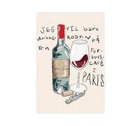 ZDFTAFD Paris Wine Illustration Canvas Poster Bedroom Decor Landscape Decor Gift 24x36inch(60x90cm)