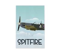 ZDFTAFD Spitfire, Spitfire Print Canvas Poster Bedroom Decor Landscape Decor Gift 20x30inch(50x75cm)