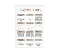 ZDFTAFD Thinking Errors Poster, Cognitive Distortions Canvas Poster Bedroom Decor Landscape Decor Gift 24x36inch(60x90cm)