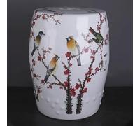 ZDFTGKM Ceramic Garden Stool, Ceramic Decorative Garden Stool, Chinoiserie Ceramic Drum Garden Stool, Flower and Bird Ceramic Drum Stool, for Garden, Patio, Lawn, Home Indoor Outdoor(Style 2)