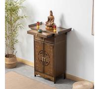 ZDFTGKM Personal meditation shrine,meditation altar table cabniat,bamboo table,Altar Table Solid Wood Meditation Table, with storage,Chinese Buddha Niche Cabinet(80cm/3