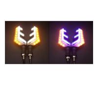 zdGFHCHnFJnJ Motorcycle Scooter LED Turn Signal Light 12V 2 IN 1 Dynamic Direction Indicator Light Turning Lamp Universal Accessories 1 Pair