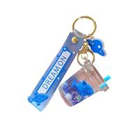 ZDHC Blue Whale Floating Keychain Cute Kawaii Motion Liquid Quicksand Sea Animal Keyring Bag Backpack Pendant for Women Girl