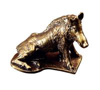 ZDHC Brass Wild Boar Figurine Solid Metal Small Pig Statue Animal Sculptures Desktop Tea Pet Ornament for Home Office Garden Display Decorative Collectible Craft
