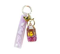 ZDHC Cute Animal Floating Keychain Creative Acrylic Motion Liquid Quicksand Keyring Backpack Charm Pendant for Women Girls