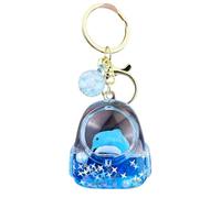 ZDHC Cute Floating Ocean Animal Keychain Creative Liquid Quicksand Keyring Acrylic Backpack Pendant for Women Girl