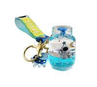 ZDHC Gas Cans Floating Astronaut Keychain Cute Moving Blue Liquid Quicksand Moon Spaceman Keyring Car Bag Charm for Girls