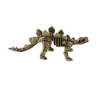 ZDHC Solid Copper Dinosaur Fossil Figurine Bronze Jurassic Stegosaurus Skeleton Sculptures Collectible Simulation Miniature Model Ornament Home Office Desktop Display Decorative