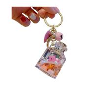 ZDHC Square Bottle Dolphin Quicksand Keychain Kawaii Liquid Floating Ocean Animal Key Chain Car Bag Pendant Keyring Gifts