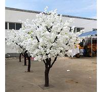 ZDHFFFUK Artificial Cherry Blossom Tree - Stunning White Sakura Flowers - Indoor/Outdoor Hotel Decoration Width - Lifelike Fake Plant