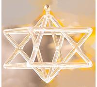 ZDHGHA Chakra Optically Clear Quartz Crystal Singing Pyramid/Merkaba/Mokaba with Two Types Crystal Singing Bowl Striker，Sound Therapy Meditation Yoga gift(10 inch)