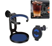 ZDHXZYQ Car Cup Holder for Mercedes Benz CLK 240 280 350 200K, All Purpose Adjustable Air Vent Cup Holder with Non-slip EVA Pads, Folding and Easy to Install,B-Blue