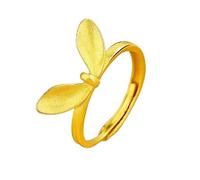 ZDIFDIC Cute Rabbit Ear Statement Rings Frosted 14K Gold Open Adjustable Ring Rabbit Gifts for Rabbit Lovers Gifts for Women Little Girls Teens Easter Gift