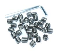 ZDingTech 32pcs M8-1.25 X 8mm 304 Set Screws Stainless Steel M8 x 8mm Set Screws Hex Allen Head Hex Hexagon Socket Set Screws with M4 Allen Wrench,M8 Set Screw hex Allen Head Socket Set Screws