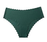 ZDJH Ice Silk Briefs Women's Seamless Cotton Soft Comfortable Underwear Women's Thong Sexy Low Waist Stretch Breathable Bikini Waist Briefs Basic Knickers Lingerie Women's Panties, Green, M