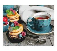 Zdklfm69 Paint by Numbers Painting by Numbers Paint by Number Coffee and cake DIY Pictures By Number food Kits Cup Drawing Hand Painted Art Gift Home Decor 40x50cm