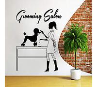 Zdklfm69 Wall Decals Wall Sticker Dog Grooming Salon Pet Shop Dog Wall Art Pet Grooming Salon Decoration Pets Shop Door Window 42x58cm