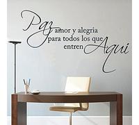 Zdklfm69 Wall Decals Wall Sticker Spanish Quotes Love Saying Quotes Letters Phrase Words Vinyl Home Wall Decoration 114x68cm
